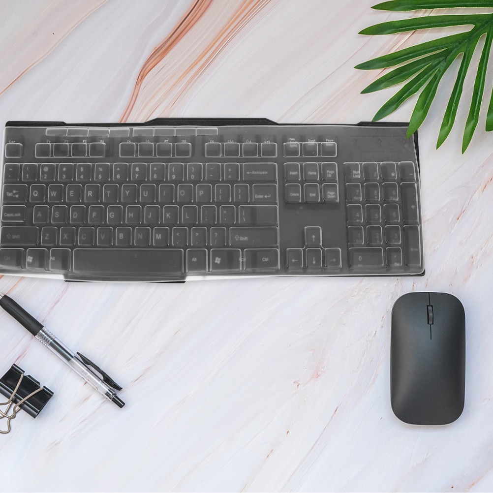 2Pcs Reusable Silicone Keyboard Film Waterproof Keyboard Cover White