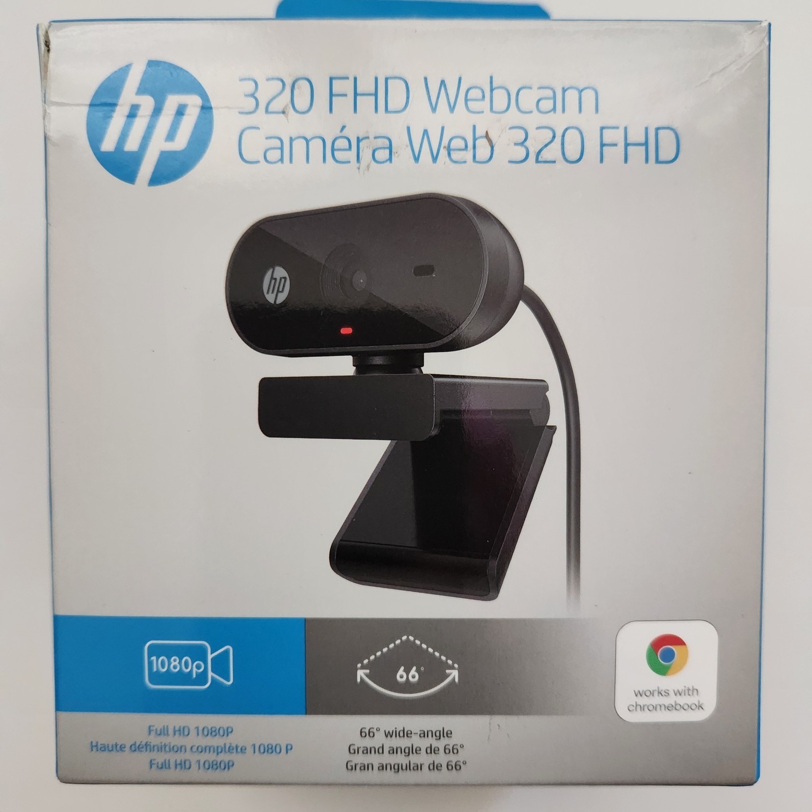 HP 320 FHD Webcam 66" Wide Angle Full HD 1080p, 360-degree Swivel, OnBoard Mic.