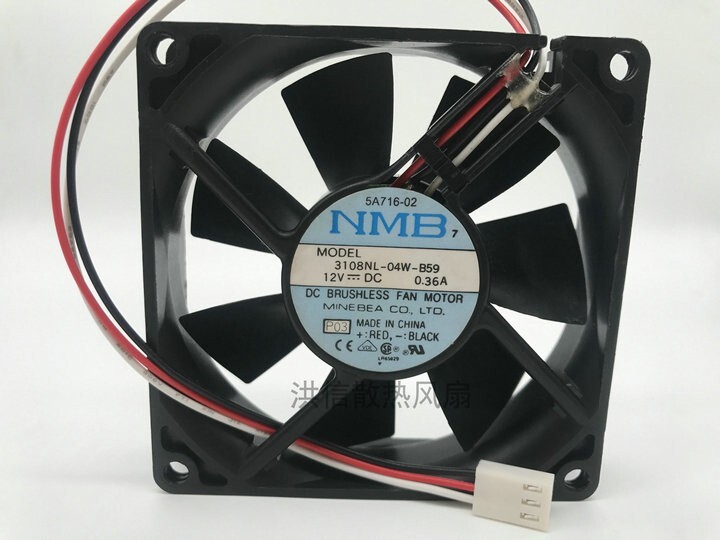 NMB 8020 3108NL-04W-B59 DC12V 0.36A 80*20MM 8CM 80mm cooling fan 3pin