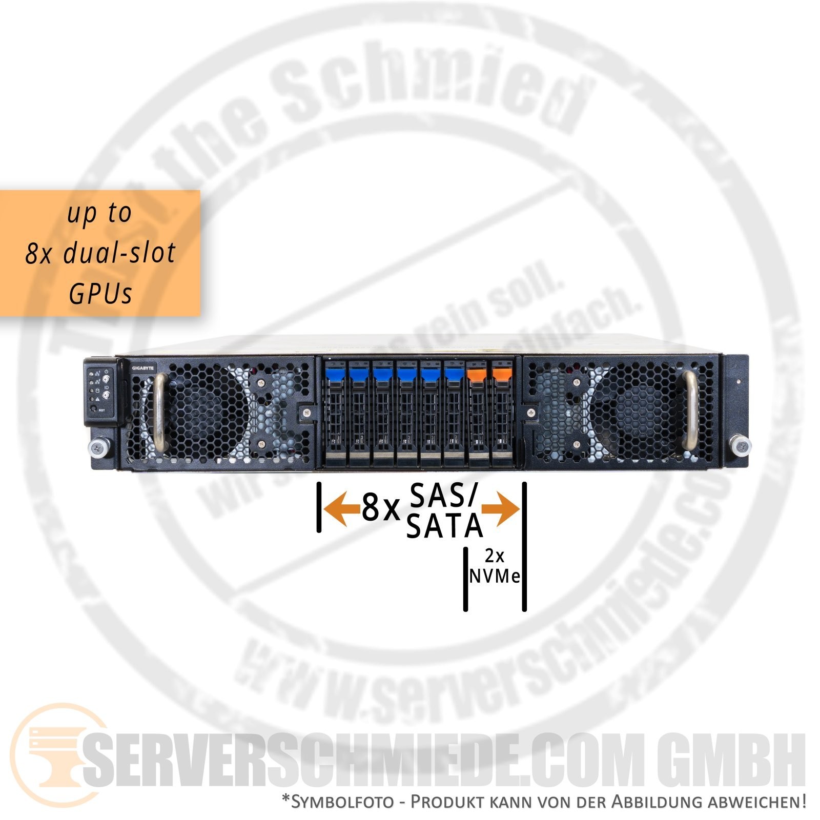 Gigabyte G292-Z20 2U 8x GPU 8x 2.5" SFF SAS AMD EPYC Gen1 Gen2 AI AI VDI Server