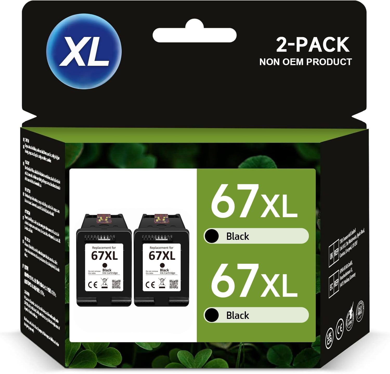 67XL Ink Cartridge for HP 67 Ink Deskjet 2700e 2755e 2800e 4155e Envy 6000 6458e