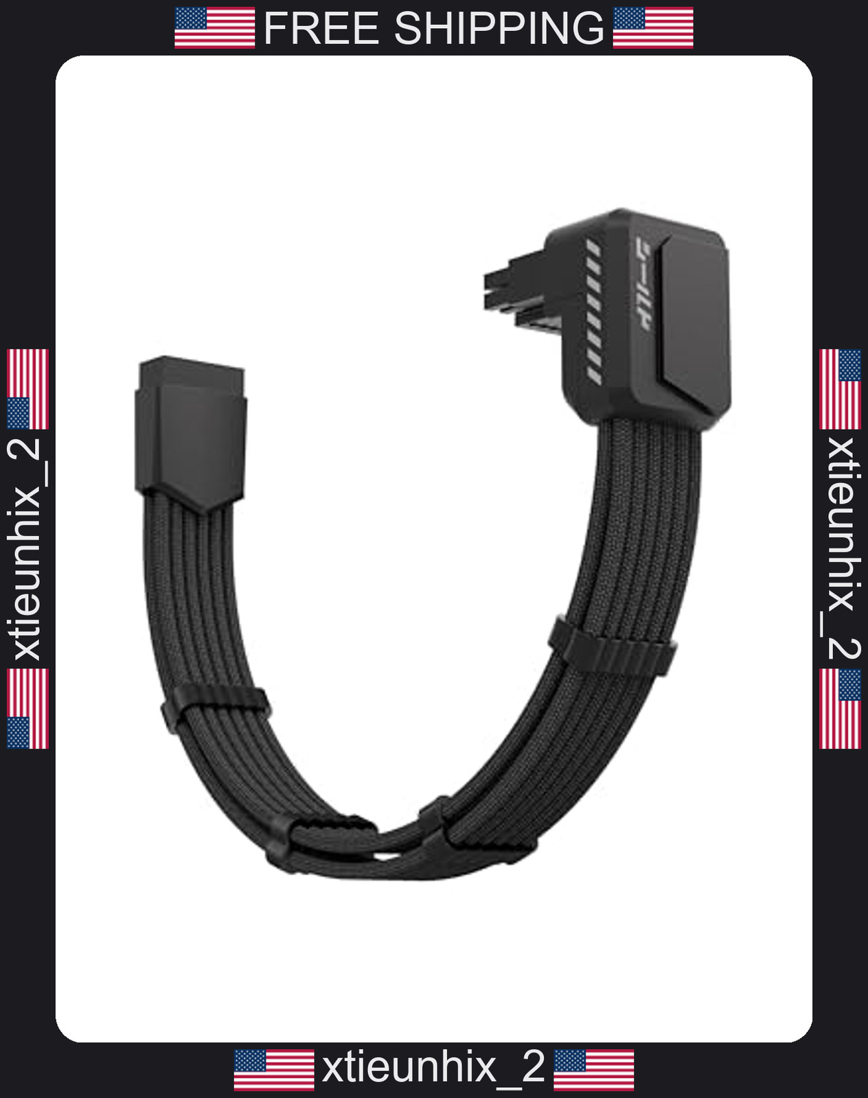 GPU Extension Cable 16AWG 12V-2x6 90° for RTX 40/50 Series, Black