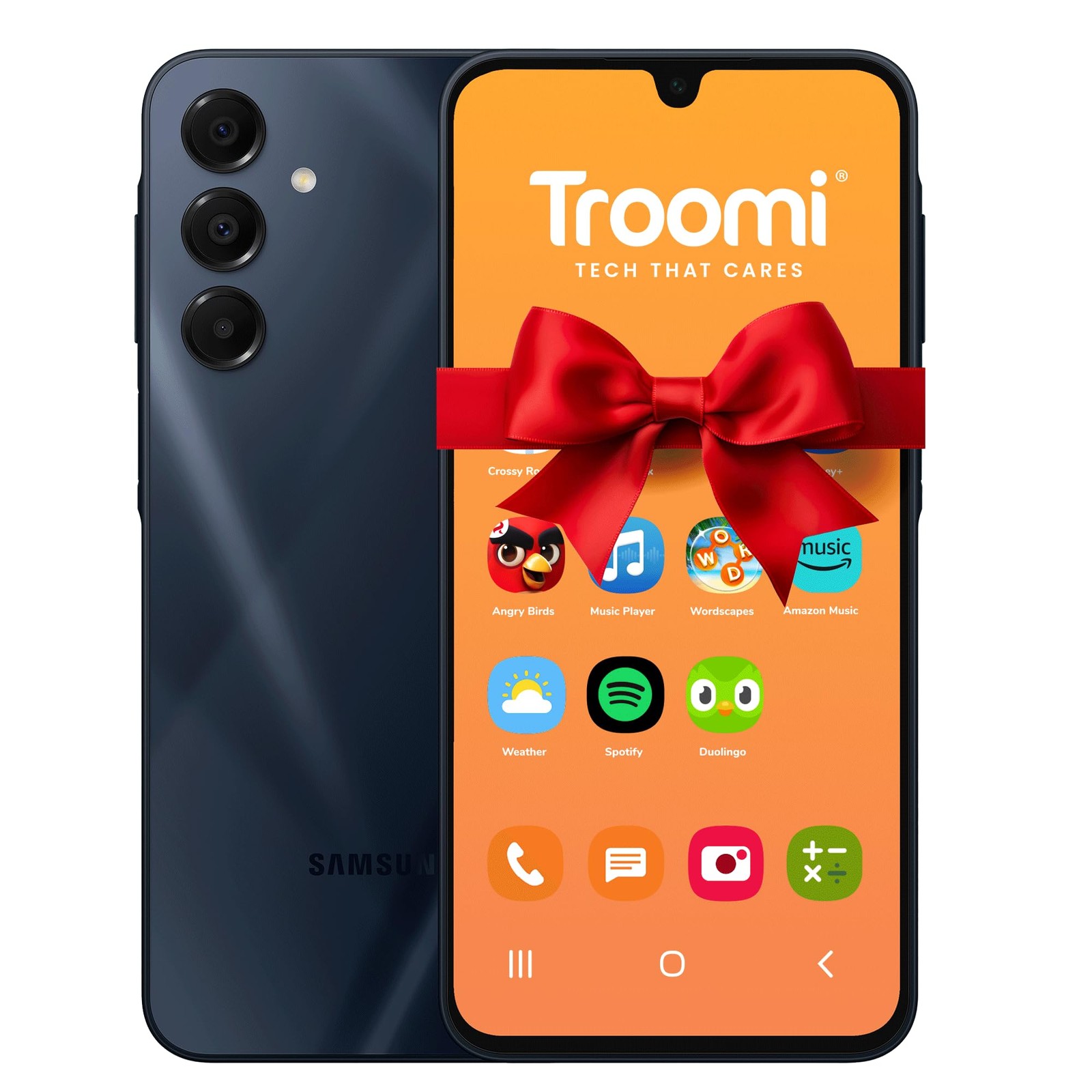 Troomi Phone for Kids and Teens – Galaxy A16 – Parental Controls, GPS Black 