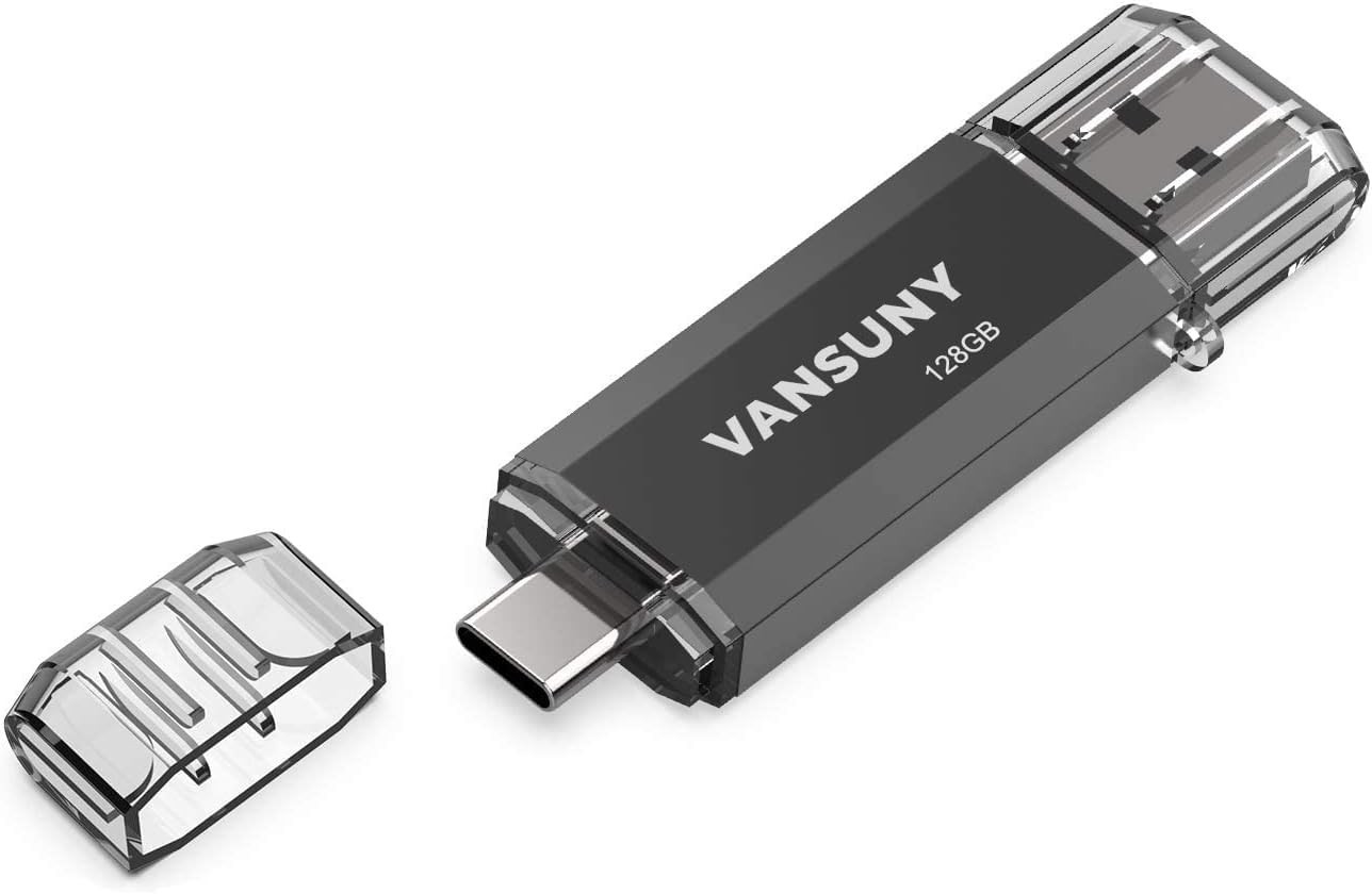 Compact 128GB Dual Type C and USB Flash Drive - Ideal for On-The-Go Storage