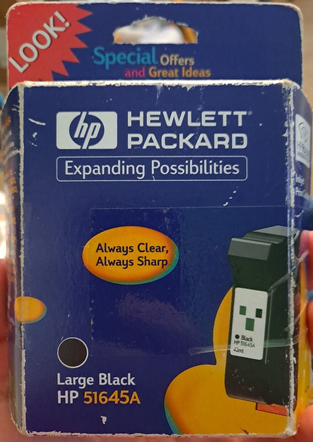 Sealed HP Hewlett Packard Large Black HP 51629A Inkjet Print Cartridge Exp 03/01