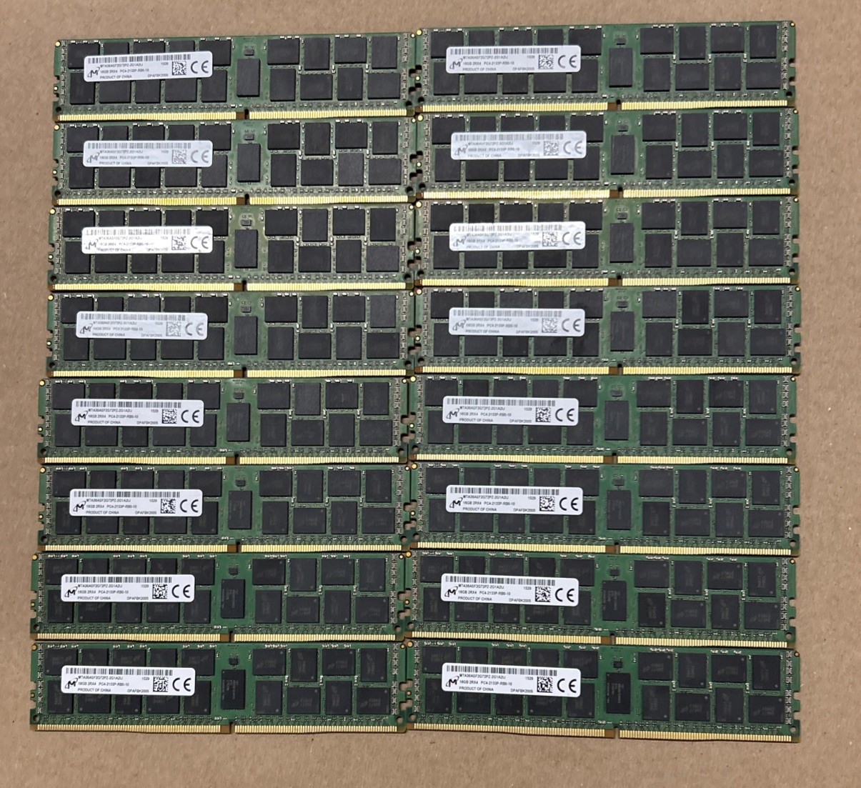 Lot Of 16Micron MTA36ASF2G72PZ-2G1A2IJ 16GB 2Rx4 PC4-2133P-RB0-10 ECC Server Ram