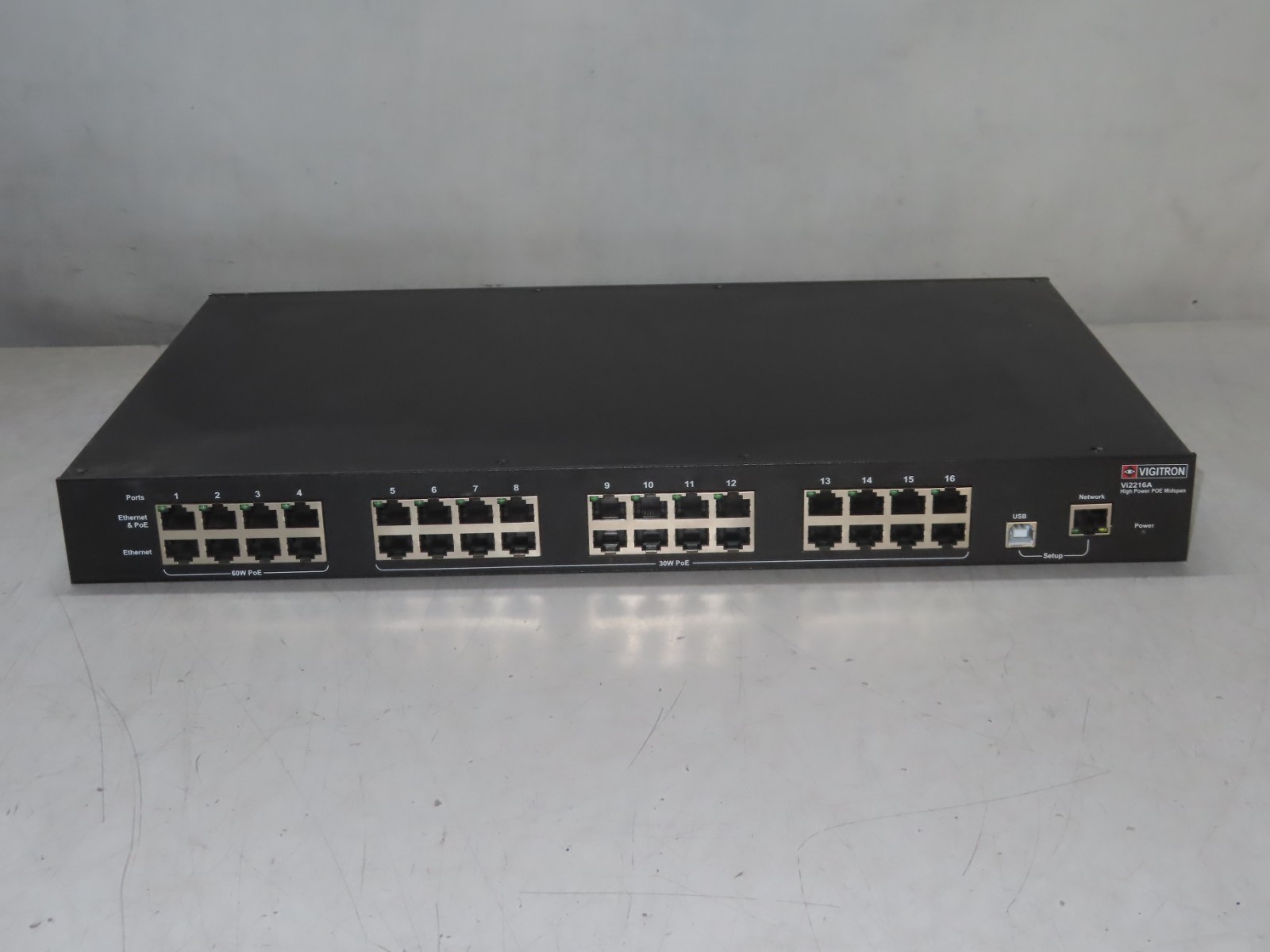 Vigitron - MaxiiPower - Managed 8-port High-Power UPoE+ Midspan - Vi2216A