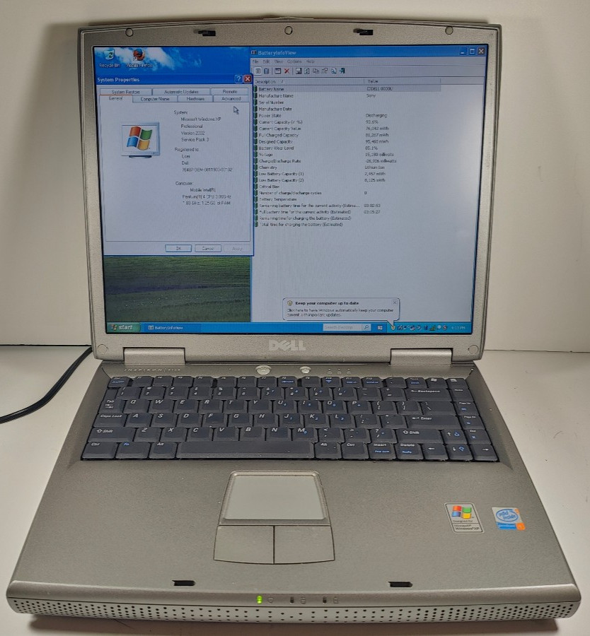 Dell Inspiron 5160 15" Intel Pentium 4 532 3GHZ 1GB RAM 128GB SD Card Win XP