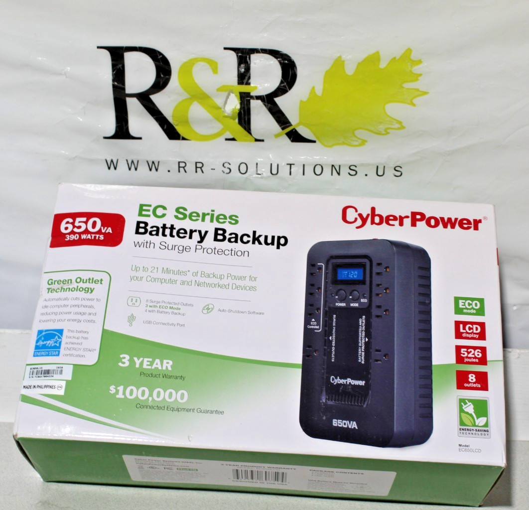 CyberPower 650VA 8-Outlet UPS Battery Backup with USB