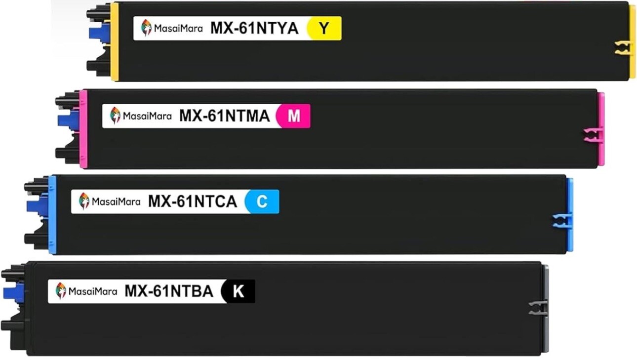 Compatible Toner Cartridges for Sharp MX61NT MX-61NTBA MX-61NTCA MX-61NTMA4 Pack