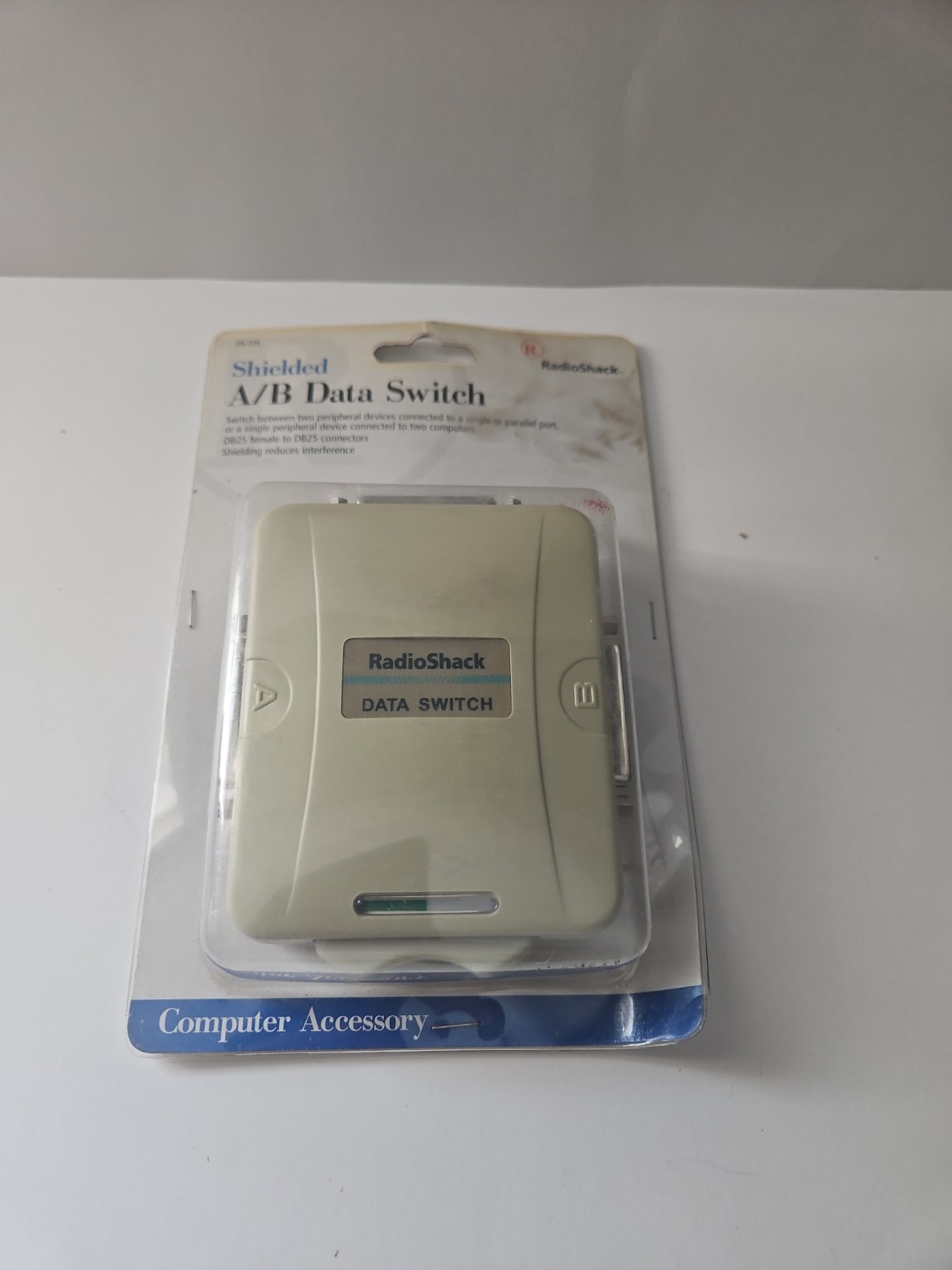 Vintage RadioShack Shielded A/B Data Switch DB25 Female Parallel Printer Sealed