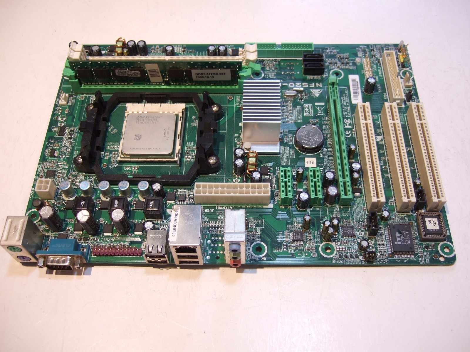 Biostar NF520-A2 VER:6.0, Socket AM2, AMD Motherboard +CPU 3400+, RAM 512Mb