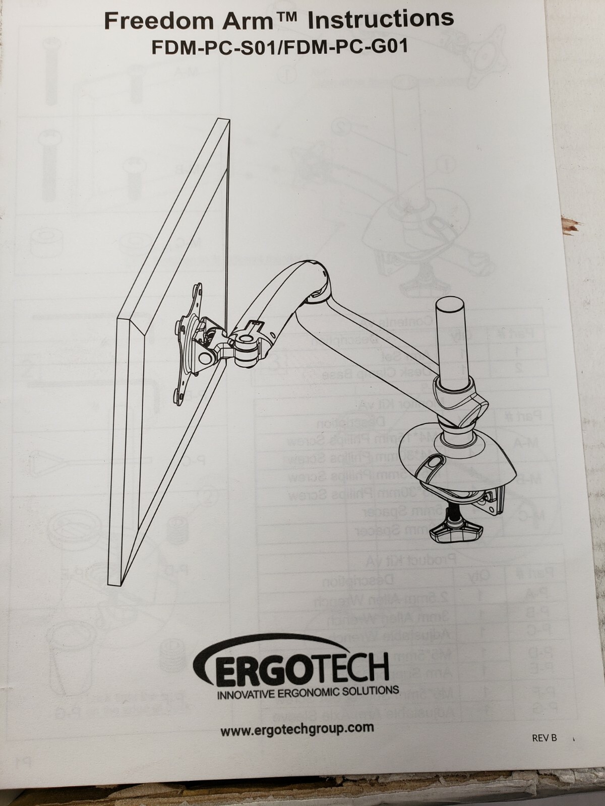 Ergotech Heavy Duty Freedom Arm Includes Single Aluminum Heavy Duty