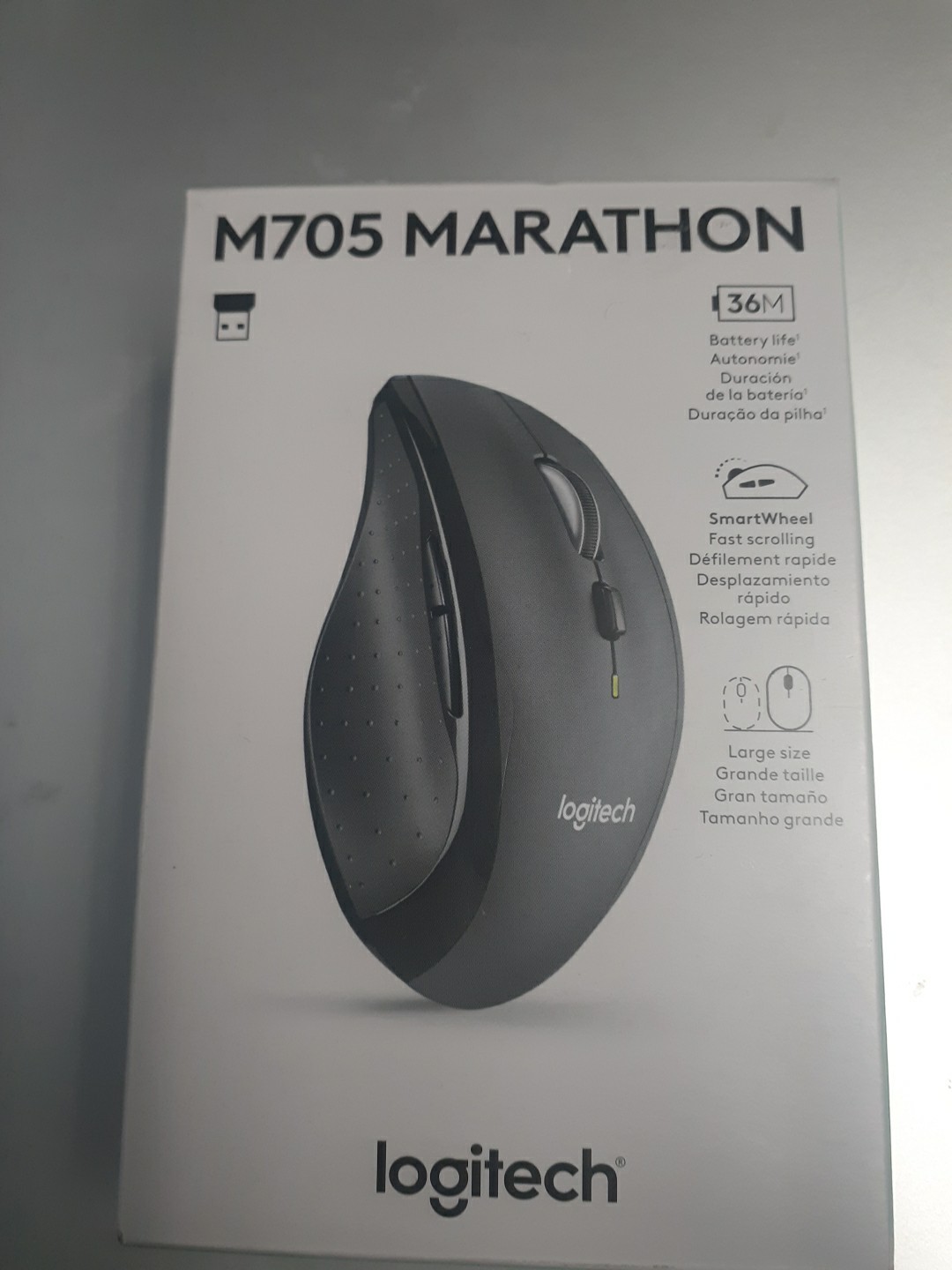 👍Logitech M705 Marathon Large Wireless Optical Mouse NEW LOW PRICE Graphite