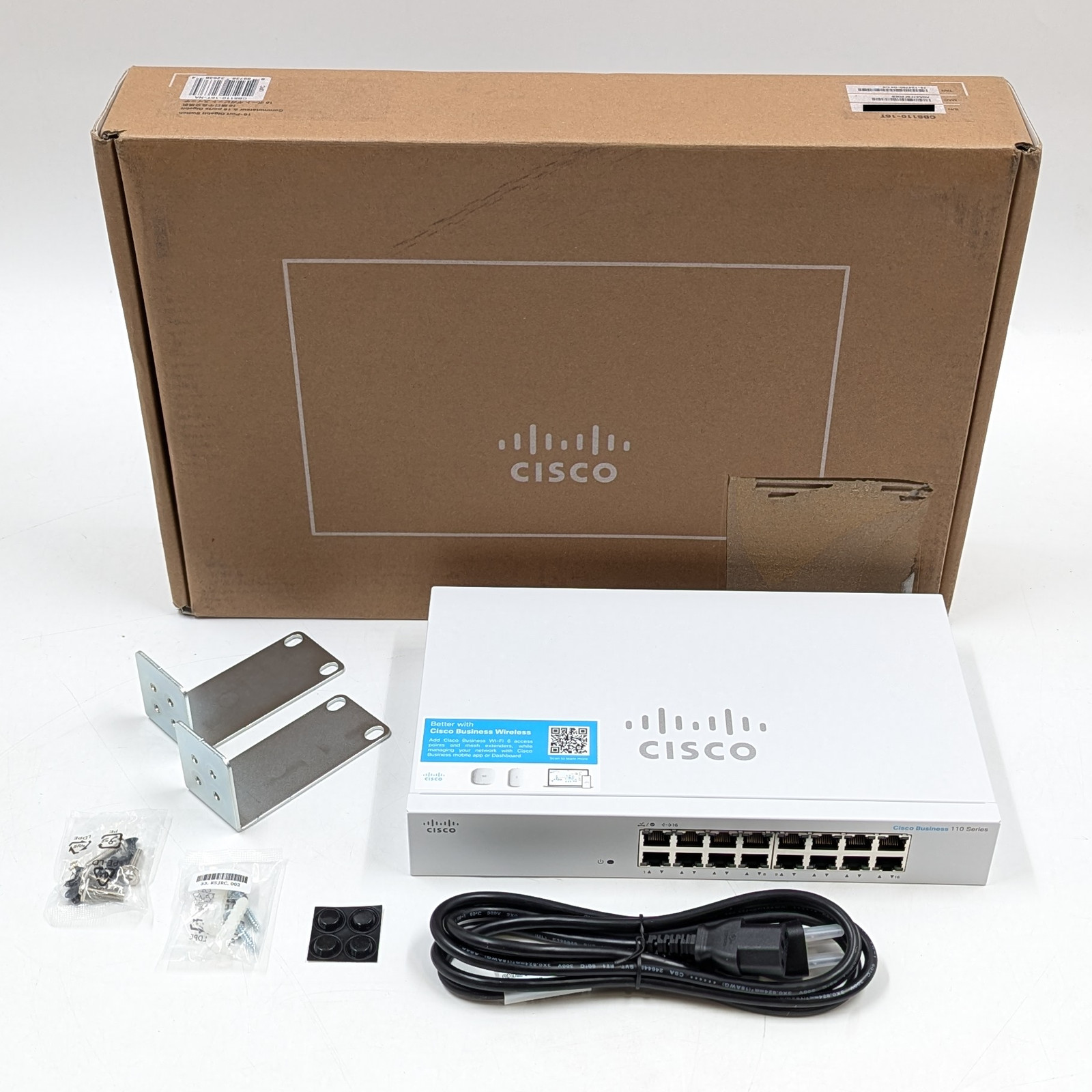 Cisco CBS110-16T 16-Port Unmanaged Ethernet Switch Rack Mountable | White