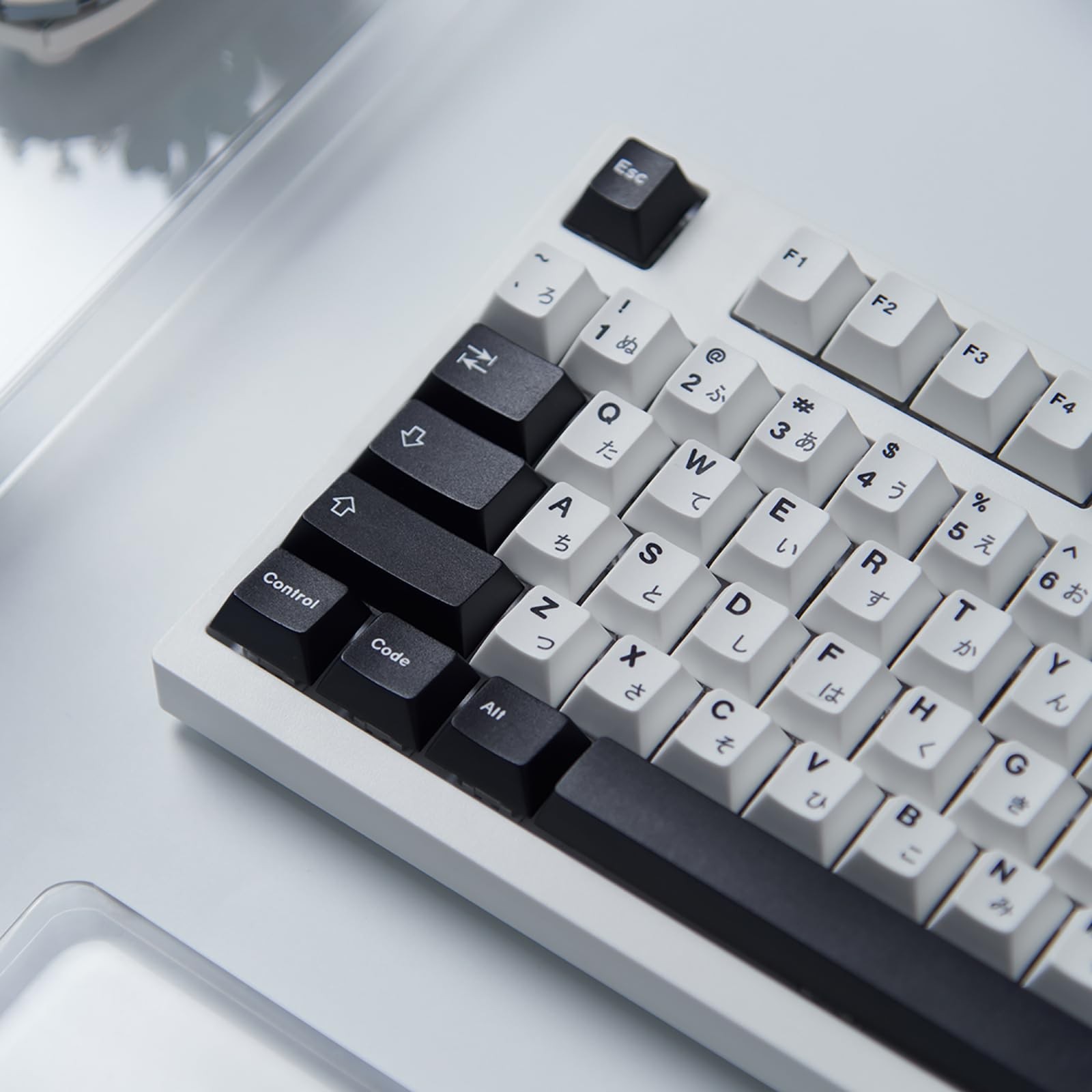 133 Keys Japanese Keycap Cherry Profile Dye Sub PBT Black White Keycaps Set