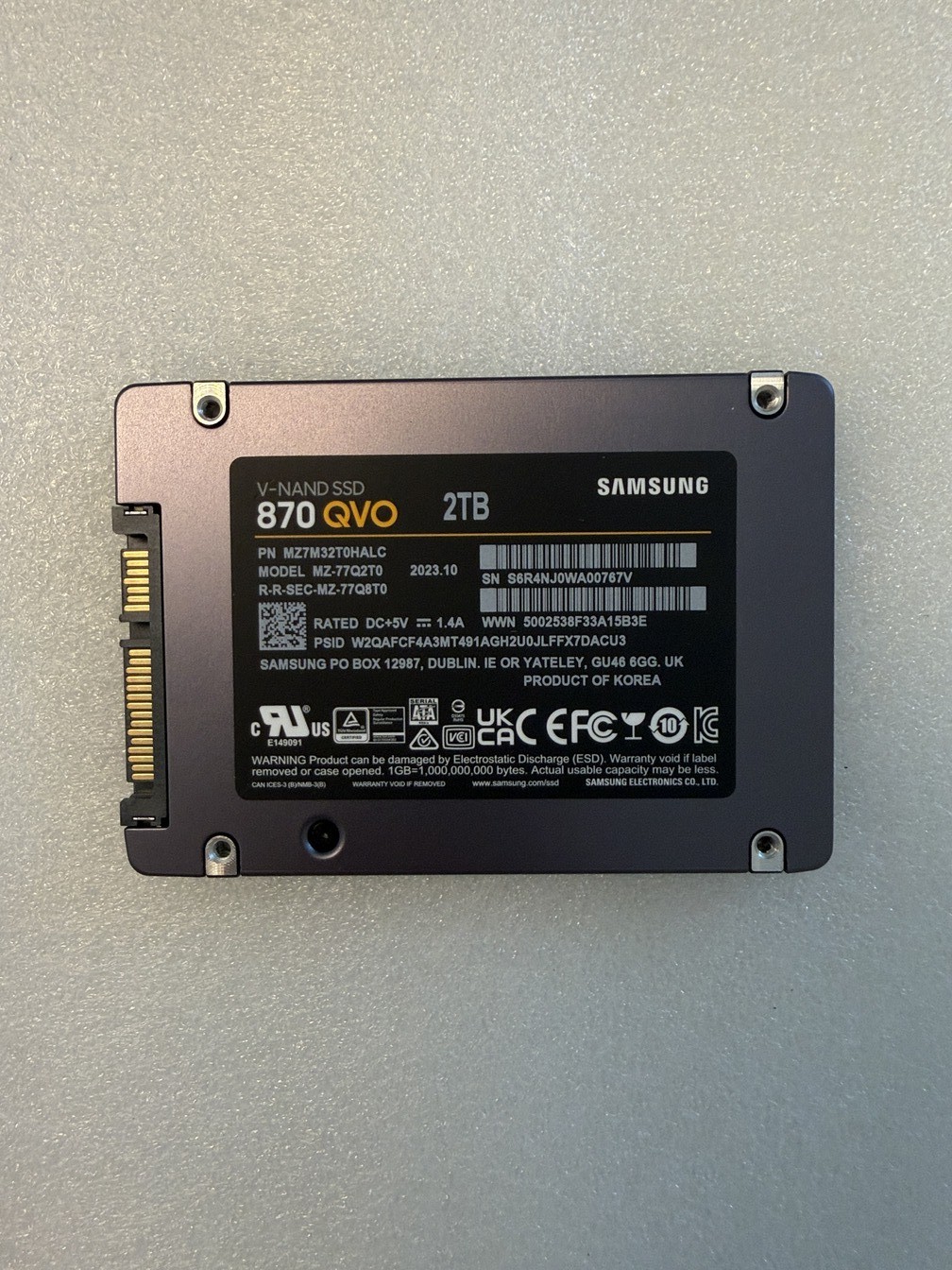 Samsung 870 QVO 2TB 2.5" SATA III Internal SSD