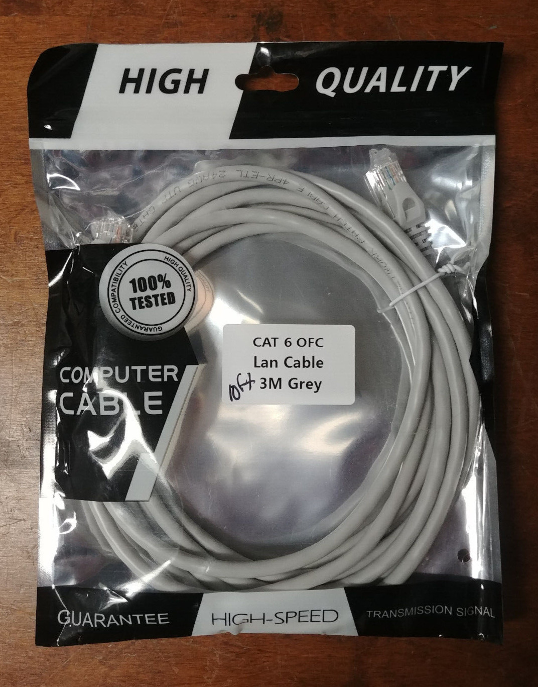 CAT 6 Oxygen Free Copper UTP RJ45  network Lan cables 3 meter 9.8 ft Grey