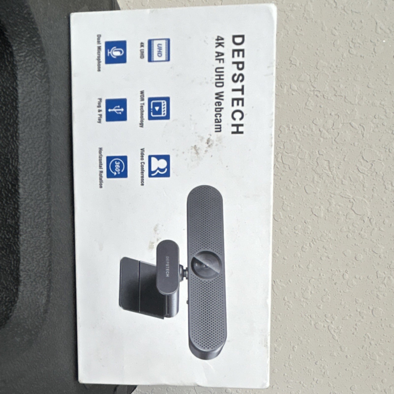 DEPSTECH 4K UHD Webcam Dual Microphones WDR USB Plug & Play Black