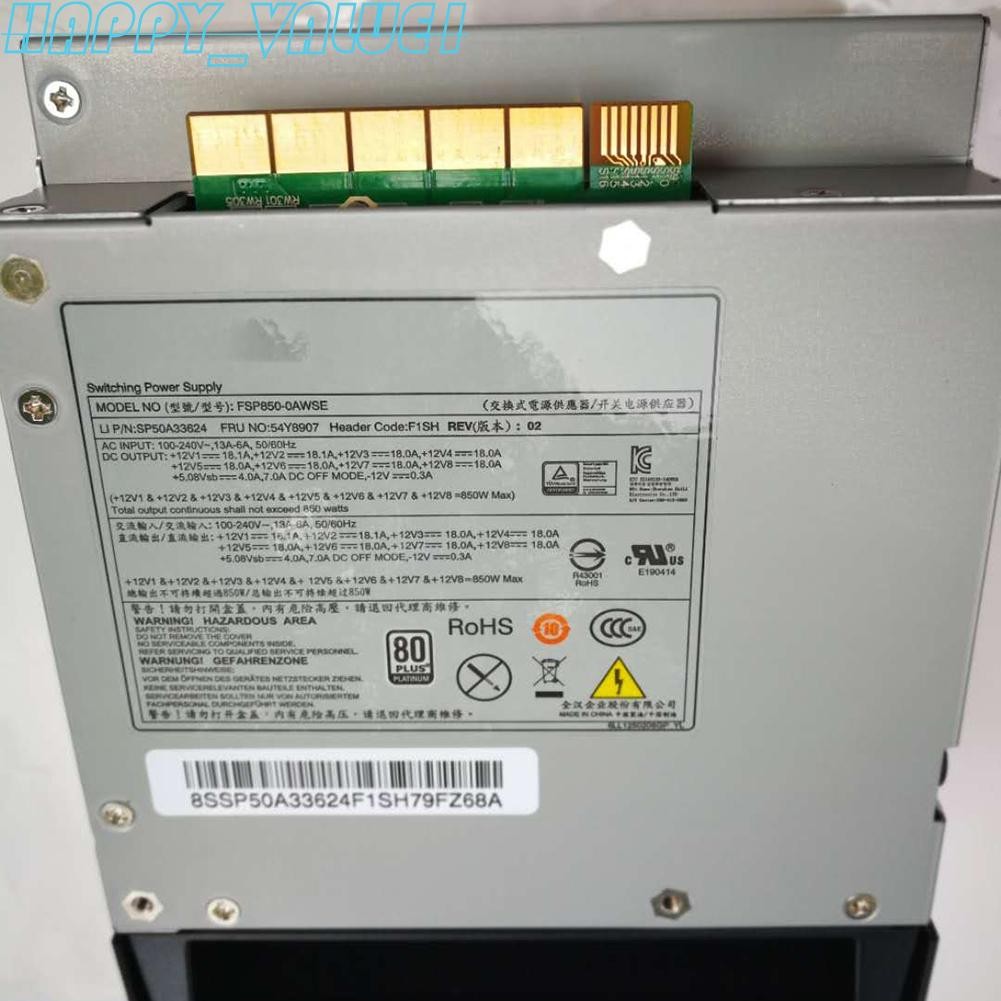 54Y8907 FSP850-OAWSE Power Supply for Lenovo 850W P500 P510 P700 P710 Workstatio