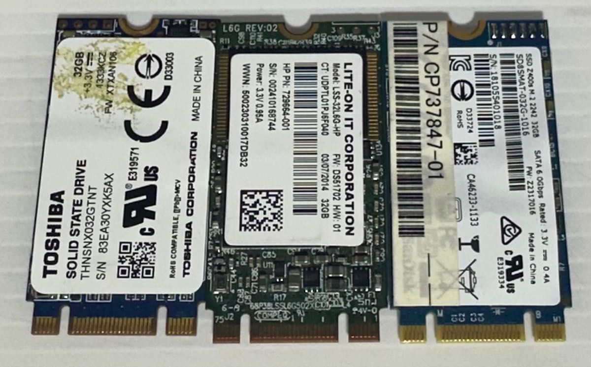 TOSHIBA LITE-ON SanDisk mSATA SSD 32GB 3-Pack M.2 SATA Tested