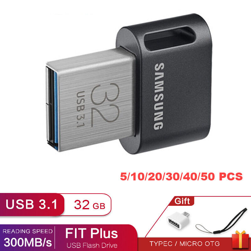 5-50PCS Samsung FIT Plus UDisk 32GB USB 3.1 Flash Drive Memory Thumb Stick a Lot