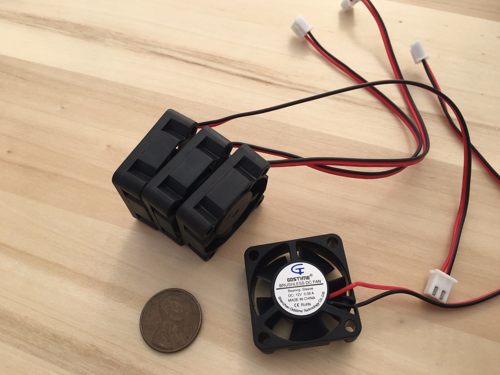 4 Pieces BXR 3010s 30x30x10 2 wires Brushless DC Cooling Fan Blower 12V Fans