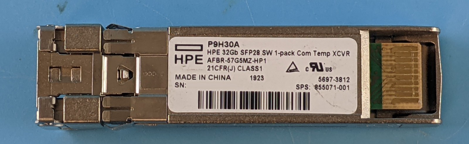 HPE 855071-001 P9H30A AFBR-57G5MZ-HP1 32G SR SFP28 850nm LC MMF Transceiver