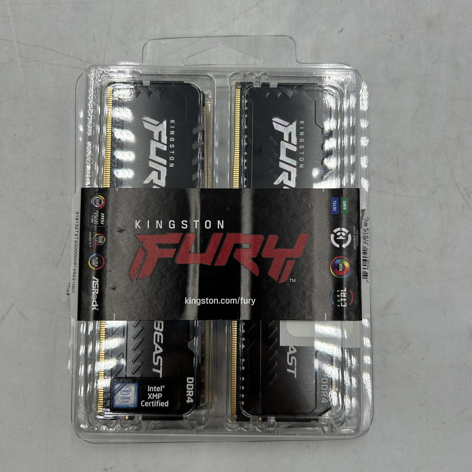 Kingston FURY Beast RGB 64GB, 4x16GB, 3200MT/s DDR4 CL16, KF432C16BBAK4/64 Kit