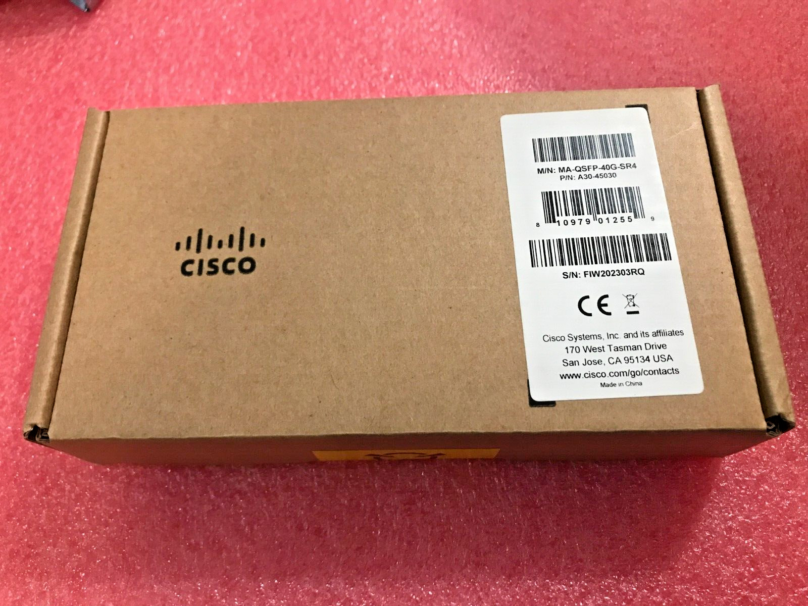 New Cisco Meraki MA-QSFP-40G-SR4 600-45030 40GBASE-SR4 QSFP+40GE MPO12 MMF
