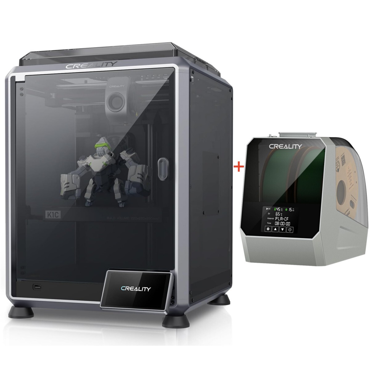 Creality K1C 2025 3D Printer 600mm/s AI Camera with Space Pi Filament Dryer Plus