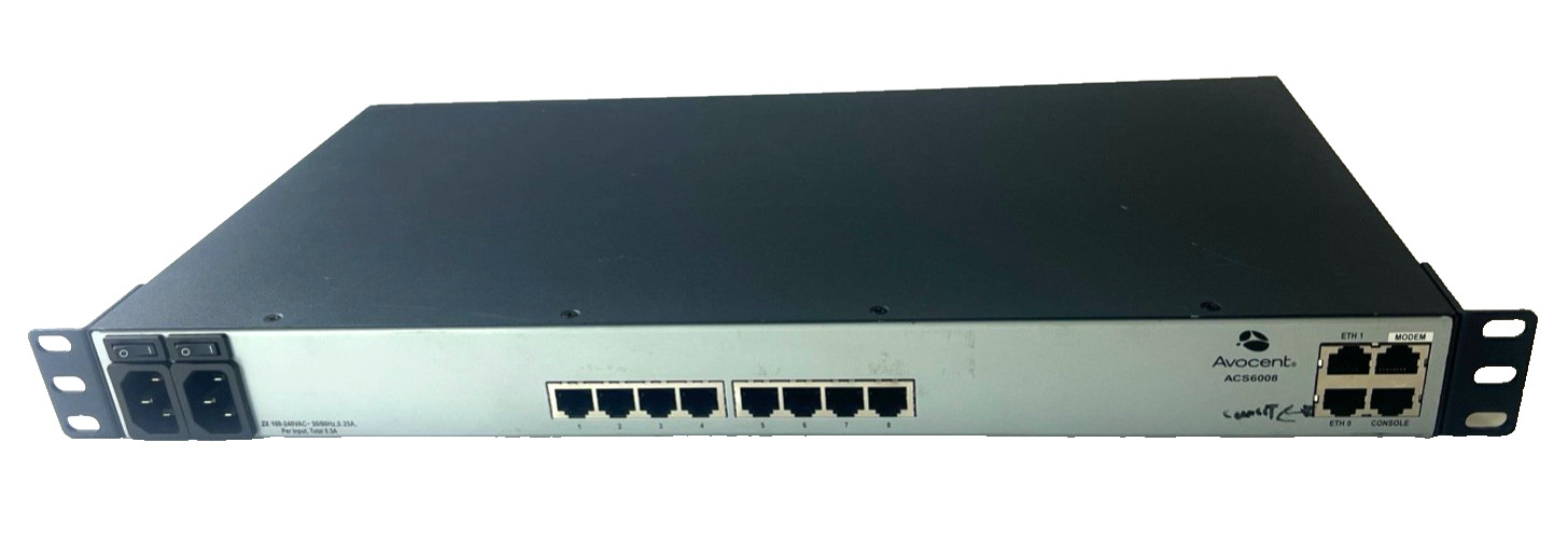 Avocent ACS 6008 8-Port Console Server 520-355-502 Tested & Working 0520224137