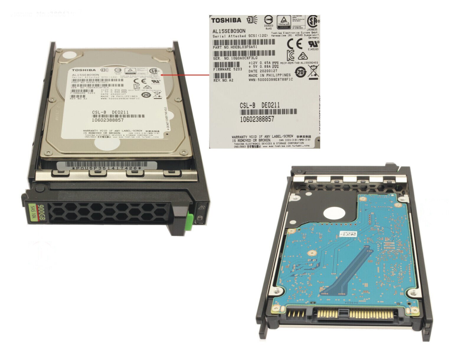 New Fujitsu 900GB 10K 2.5" SAS 12G Enterprise Hot-Plug HDD S26361-F5729-L190