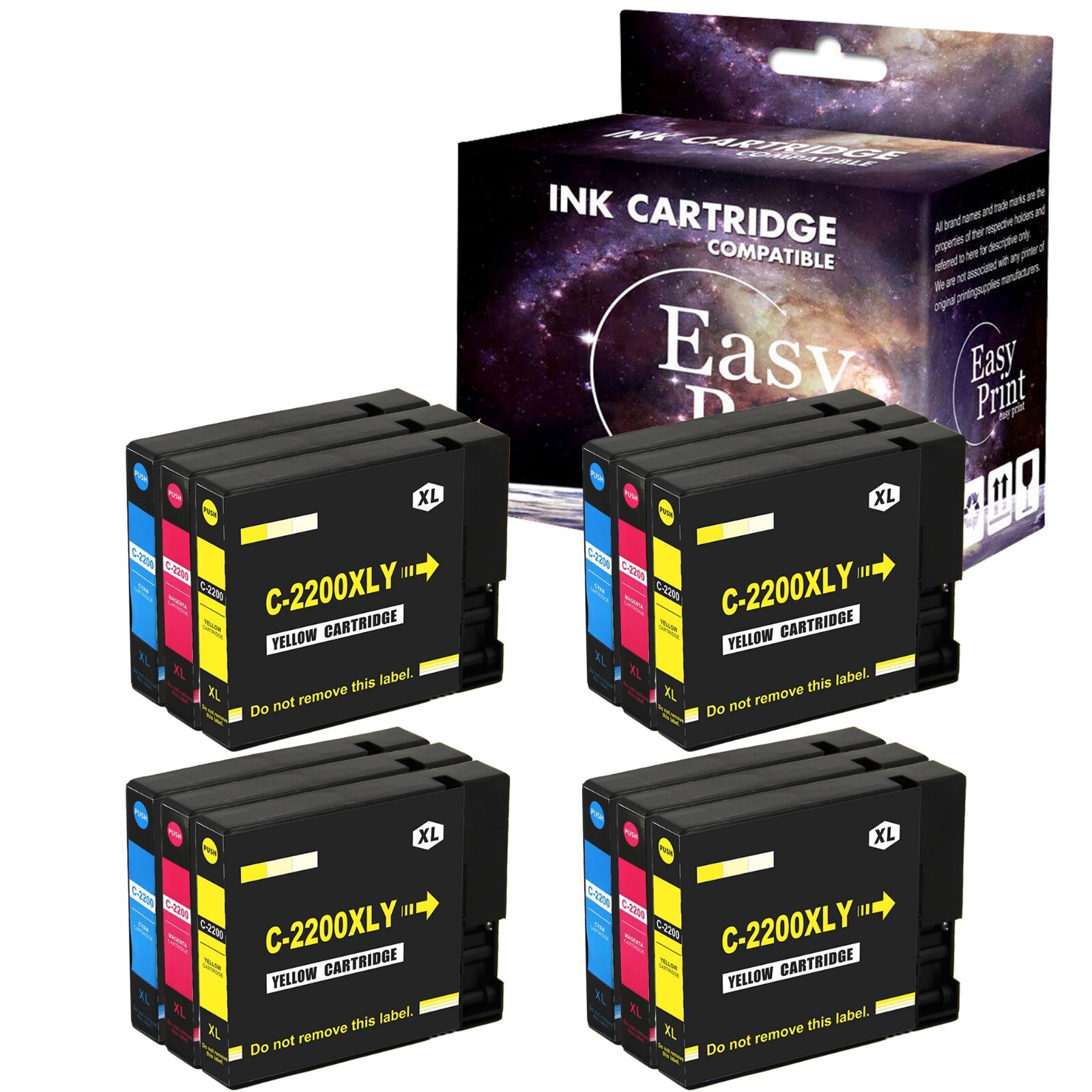 12PK PGI-2200 PGI2200 Color Ink Cartridge 2200XL for MB5320 MB5420 MB5120
