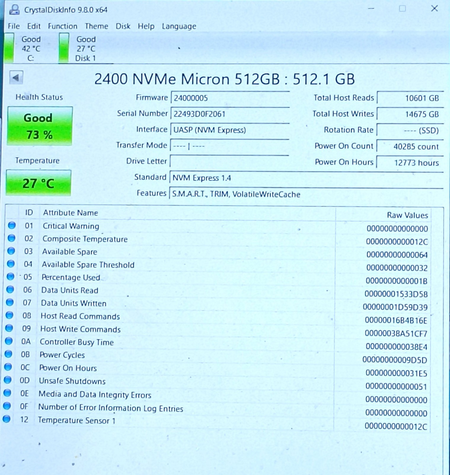 MTFDKBA512QFM - Micron 2400 512GB Gen 4x4 PCIe NVMe M.2 2280 Internal SSD