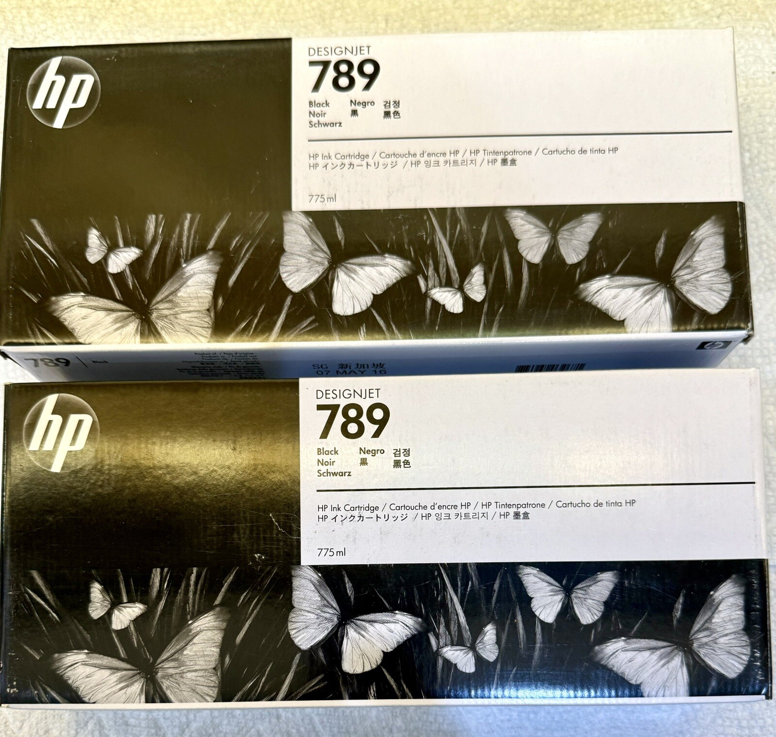Qty 2 HP DesignJet Ink Cartridge 789 Black CH615A  