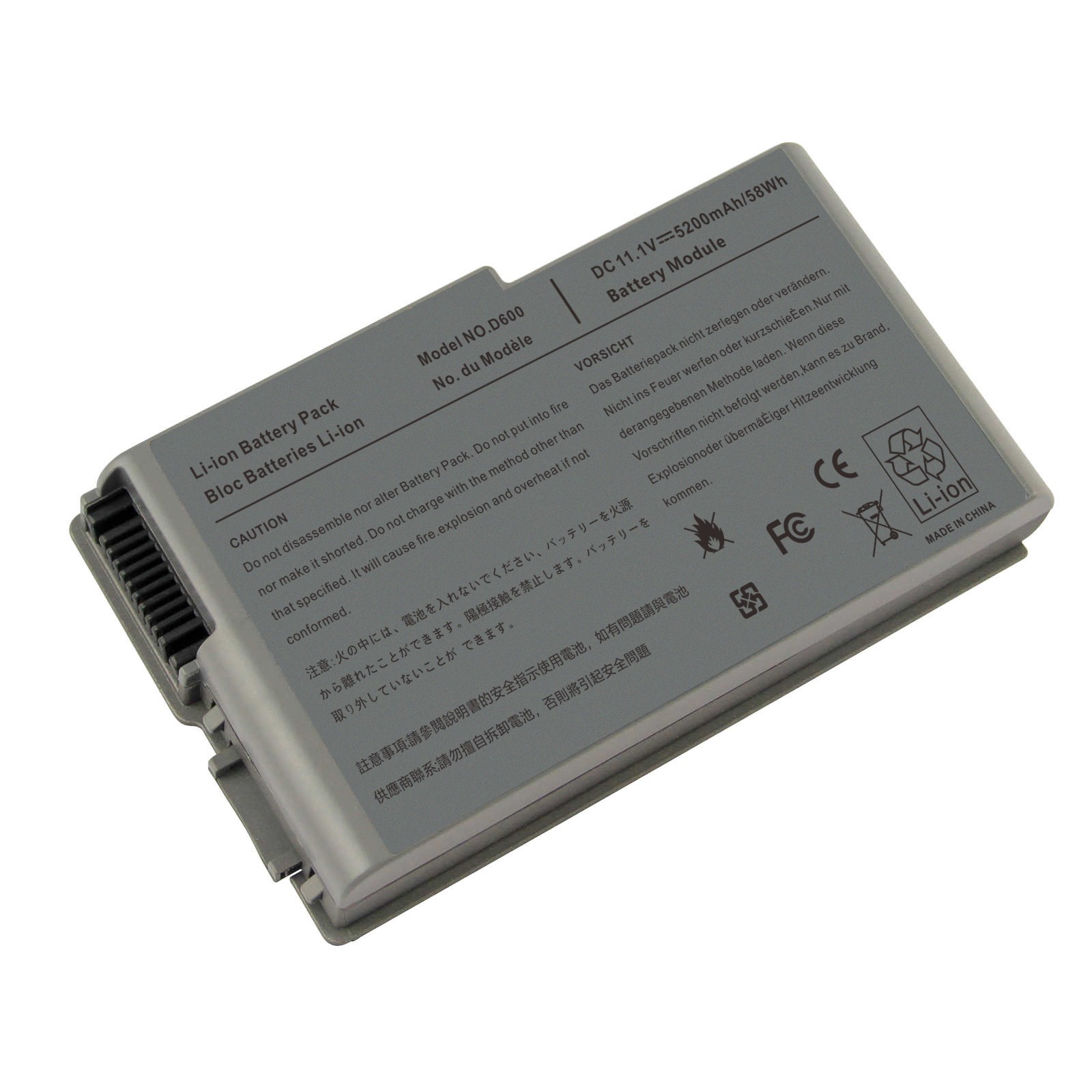 LOT D600 Battery For Dell Latitude D520 D500 D510 D530 D610 C1295 5200mAh Replac