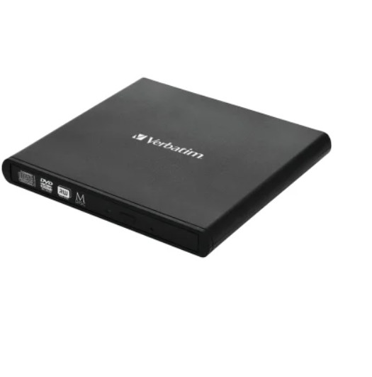 PE Verbatim® External Slimline CD/DVD Writer, USB-A/USB-C®