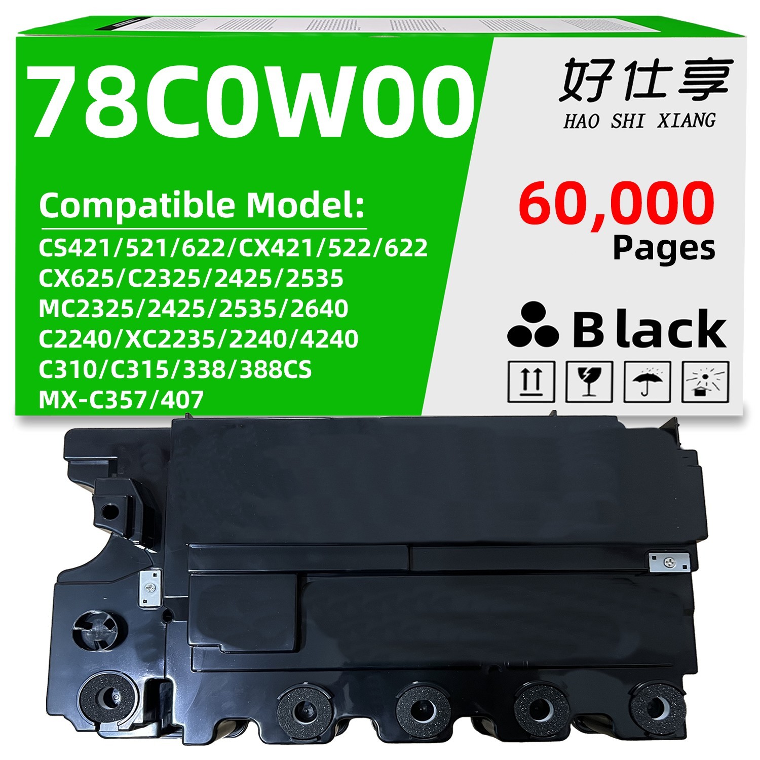 78C0W00 Waste Toner Bottle Compatible for Lexmark MC2325 MC2425 MC2535 MC2640