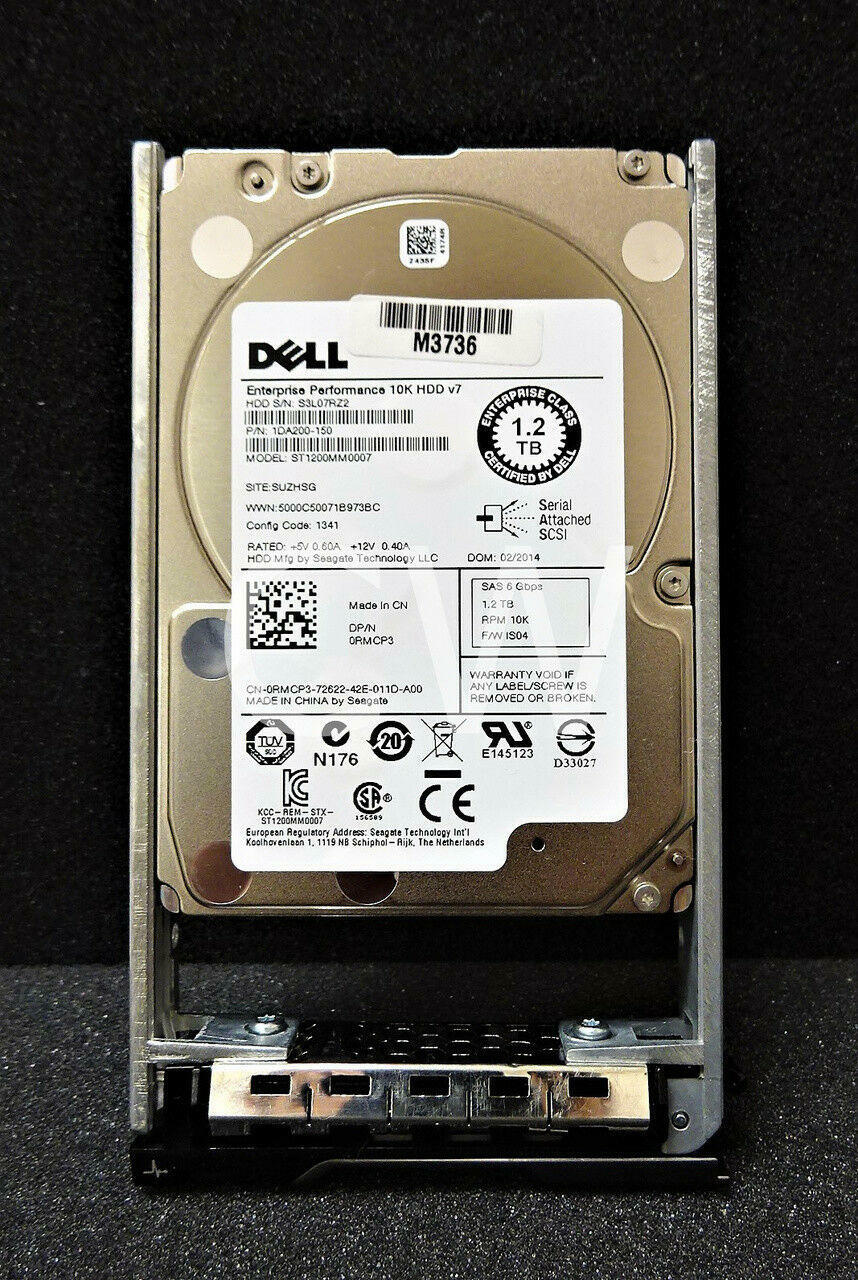 RMCP3 0RMCP3 Dell  ST1200MM0007 1.2TB 10000RPM 6Gbps 2.5" SAS HDD Hard Drive V7