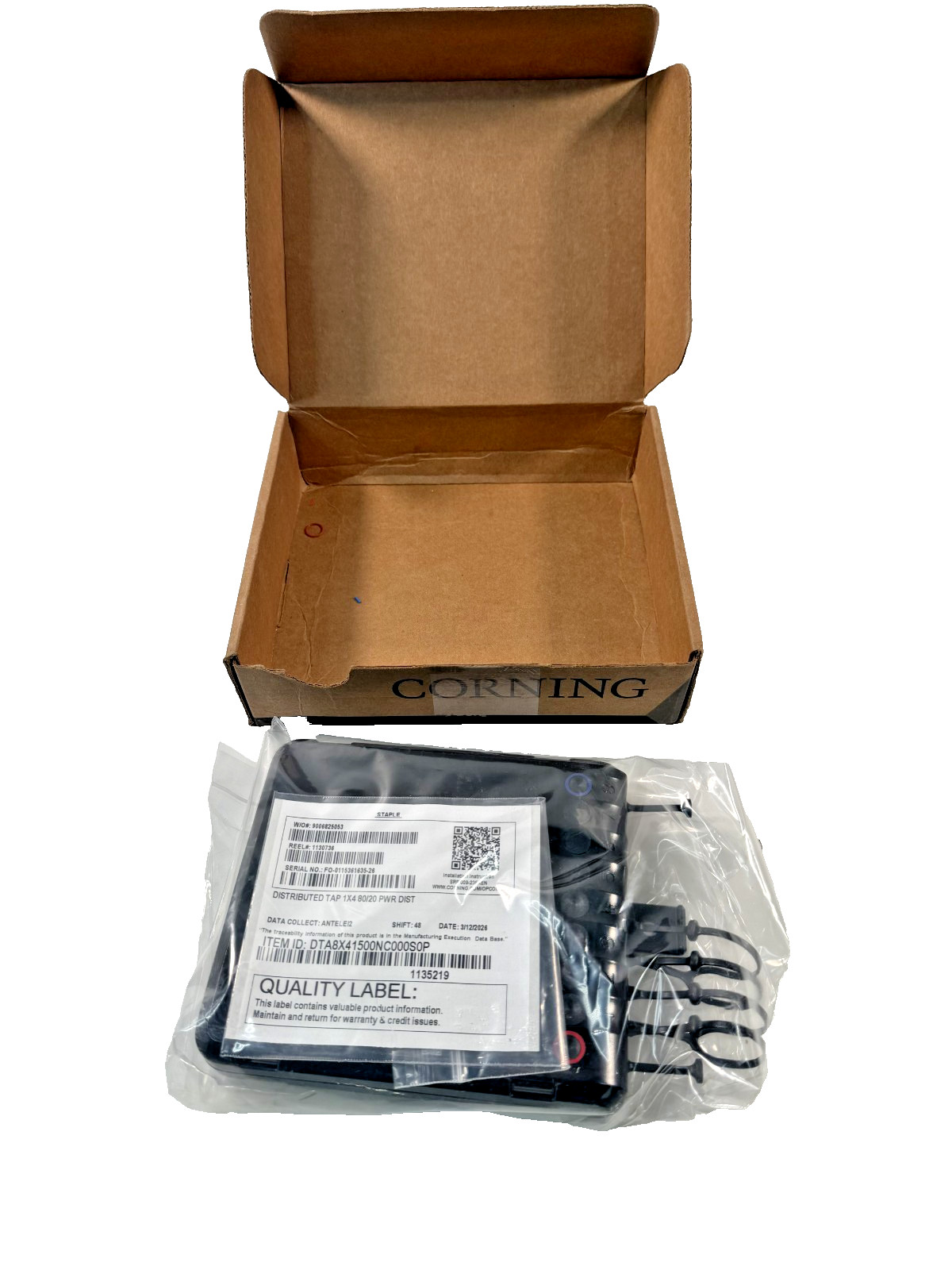 Corning Evolv Optical Tap Terminal Pushlok 1x4 80/20 DTA8X41500NC000S0P NEW