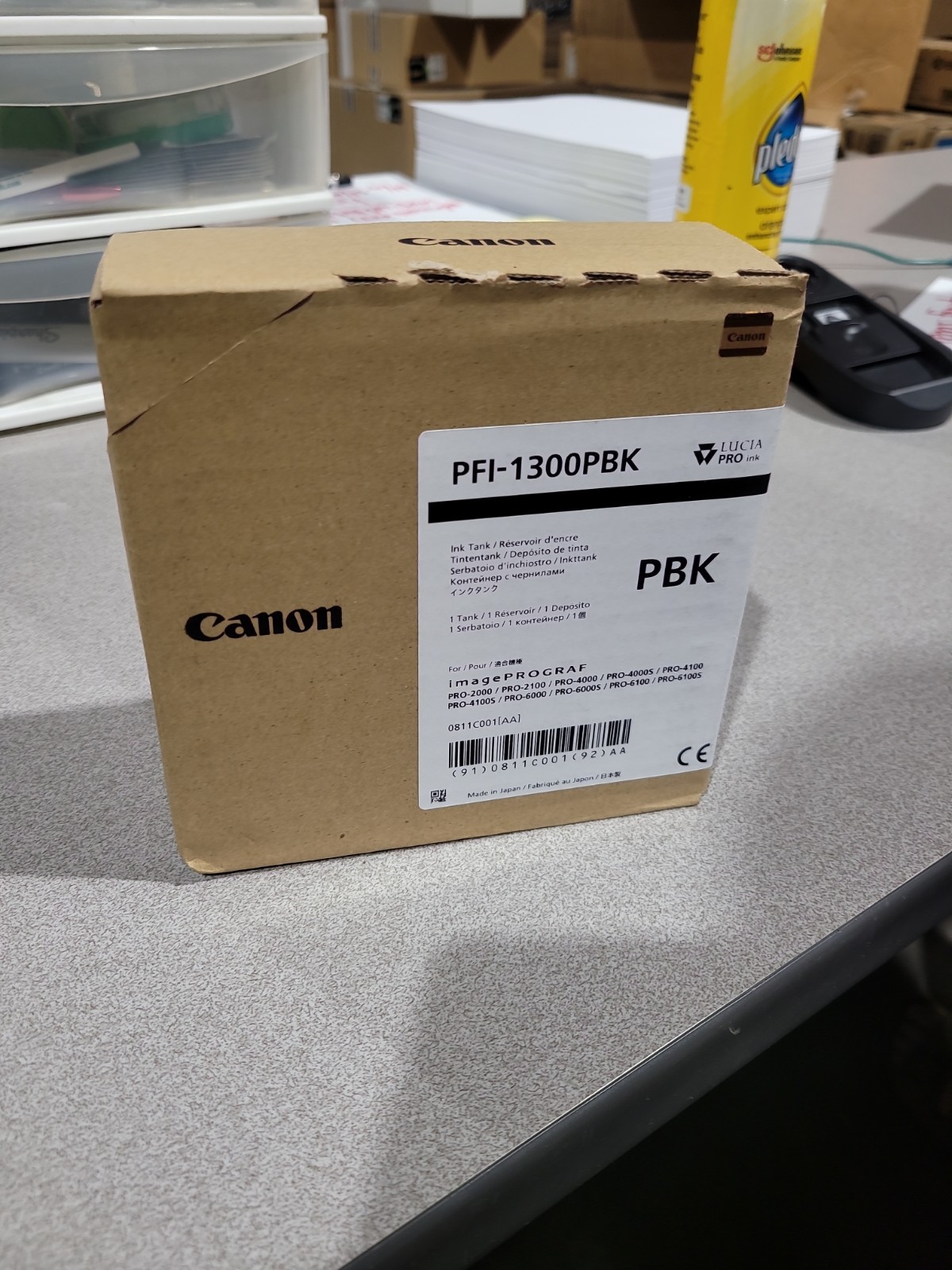 NEW READY TO SHIP Canon PFI-1300PBK Photo Black 330ml Ink Cartridge