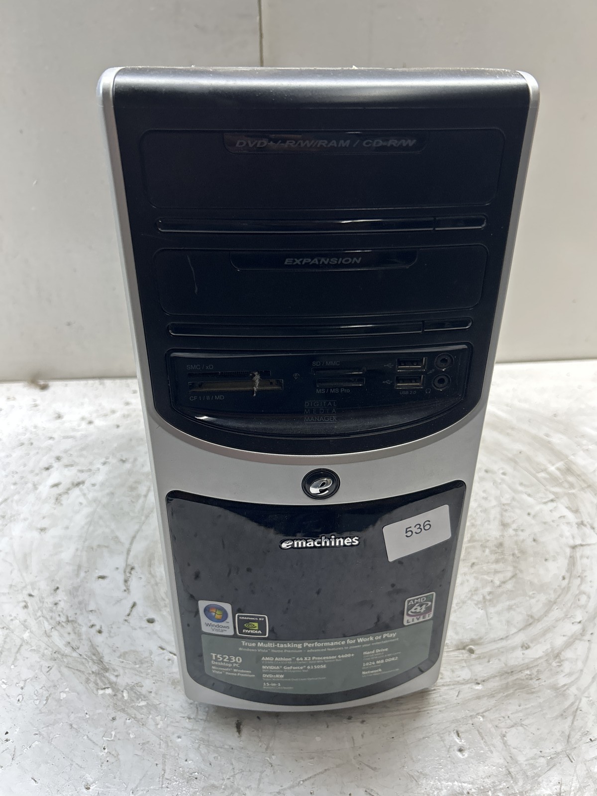 eMachines T5230 AMD Athlon 64 X2 4400+ 2.3GHz 1GB NO HDD