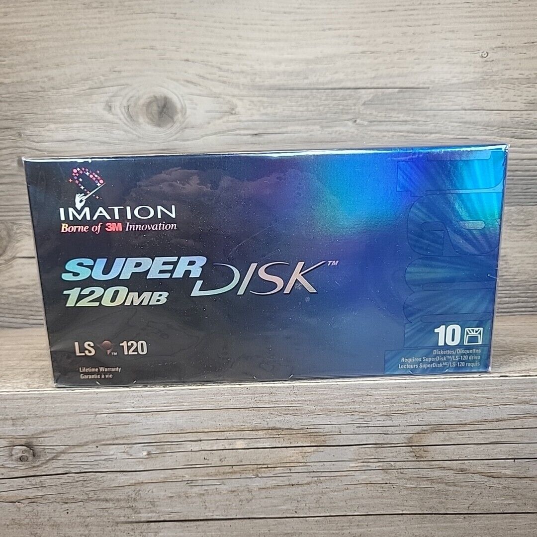 IMATION 120MB SUPER DISK BOX OF 10 SEALED - NEW