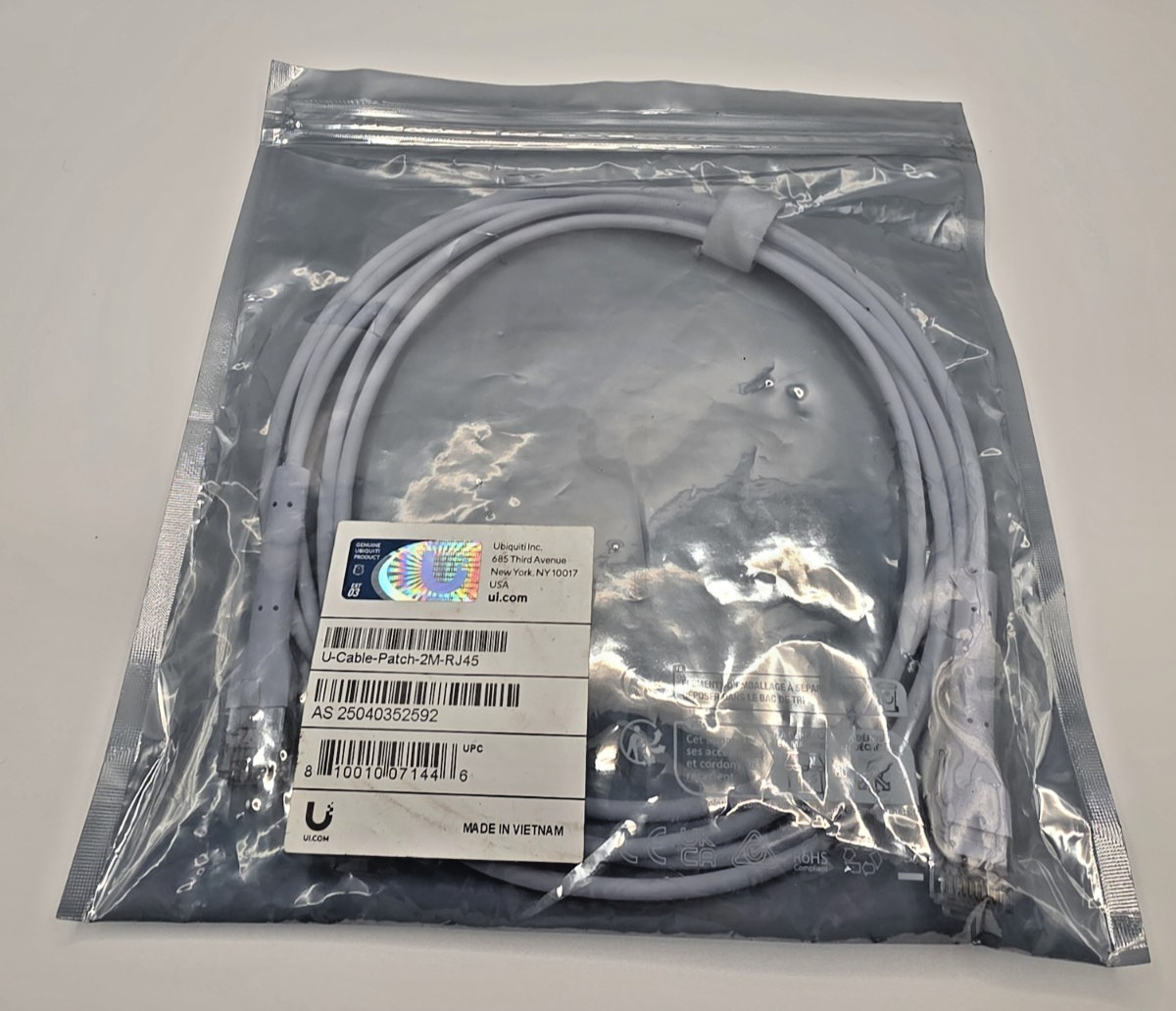 Ubiquiti U-CABLE-PATCH-2M-RJ45 UniFi Ethernet Patch Cable 2 Meter NEW