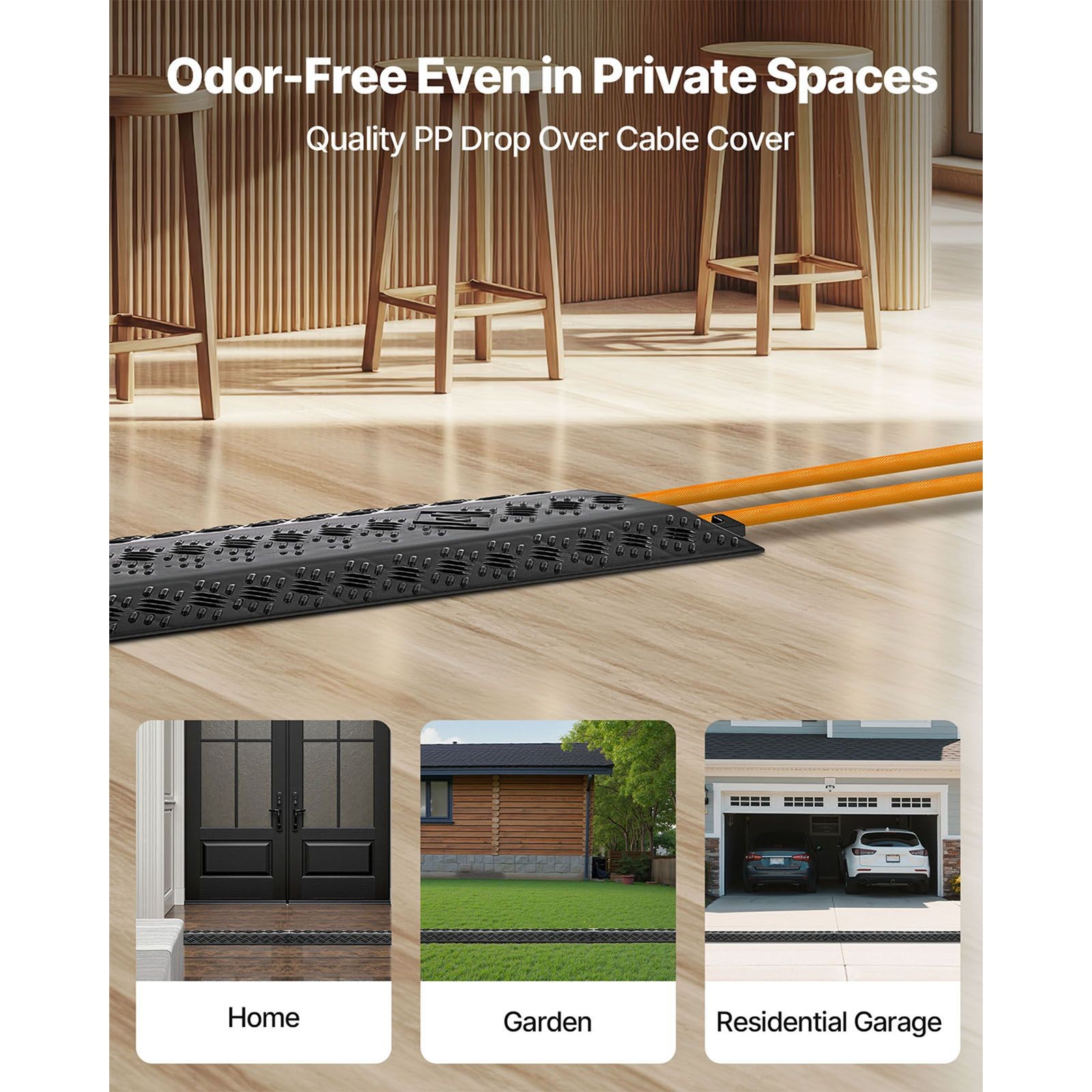 Heavy Duty Cable Protector Ramp for High Traffic Areas - 2 Pack