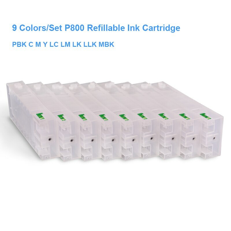 9colors/set Empty Ink Cartridge For SC-P800 Printer 160ML/PC T8501-T8509