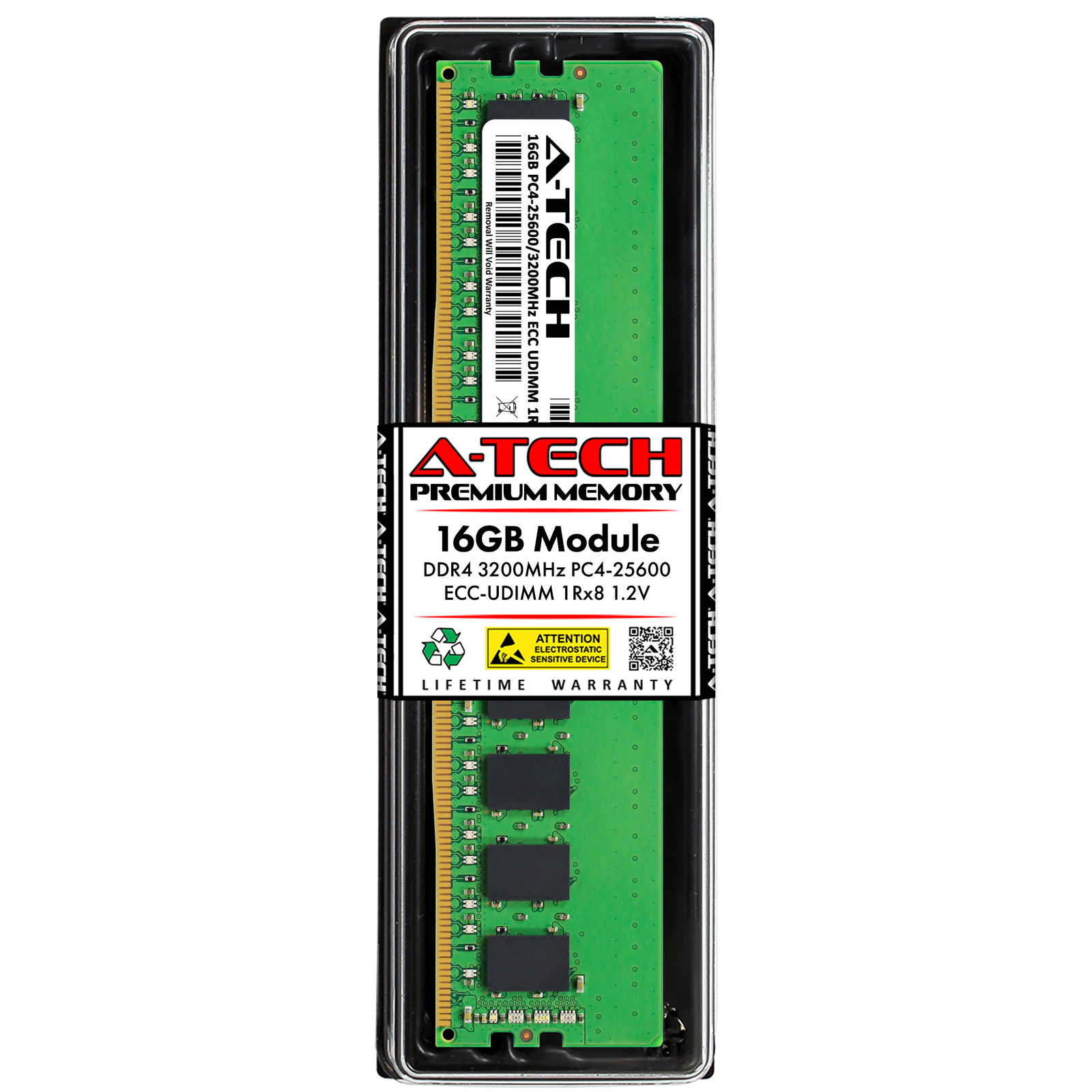 A-Tech 16GB 1Rx8 PC4-25600E ECC UDIMM DDR4 3200 MHz Server Memory RAM