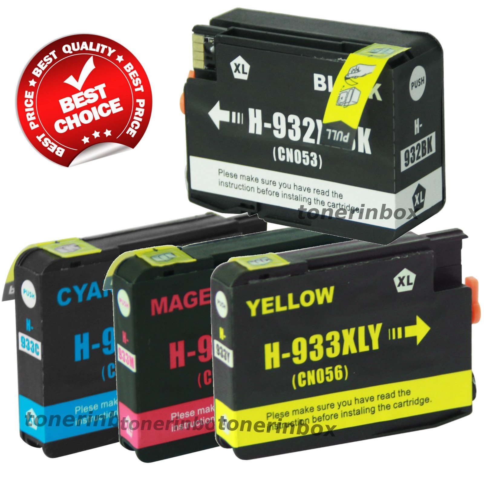 4 Pack Compatible 932XL 933XL Ink Cartridge For HP OfficeJet 7110 7610 7612 