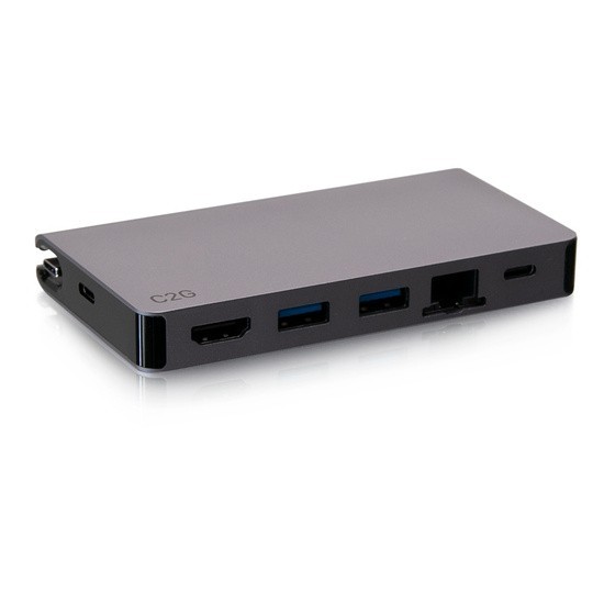 NEW C2G54457 USB-C Travel Dock with HDMI 2X USB-A Ethernet USB-C Power Delivery